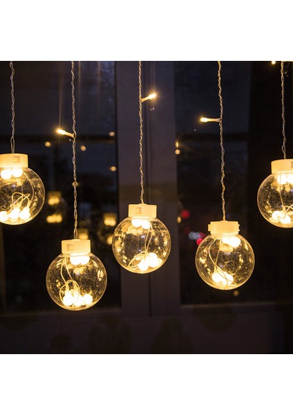 12 LED Dileğiyle Top Perde Dize Işıkları 2.5 M Yatak Odası Ev Partisi Düğün Dekoratif Atmosfer Dize Işıkları Ab Tak (Yurt Dışından)