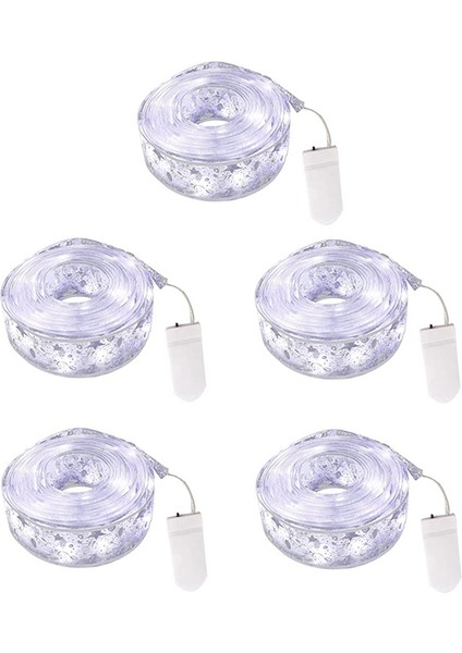 5 Paket 2m 20 LED Noel Ağacı Kurdele Işık Süsü Pencere Perdesi Işık Dizisi Noel Evi Çarpıcı Parti Dekoru C (Yurt Dışından)