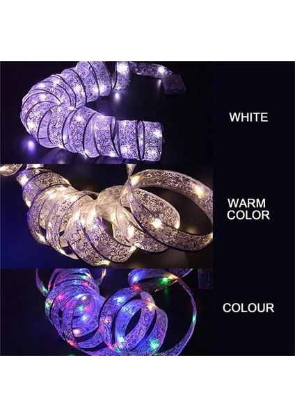 5 Paket 2m 20 LED Noel Ağacı Kurdele Işık Süsü Pencere Perdesi Işık Dizisi Noel Evi Çarpıcı Parti Dekoru C (Yurt Dışından)
