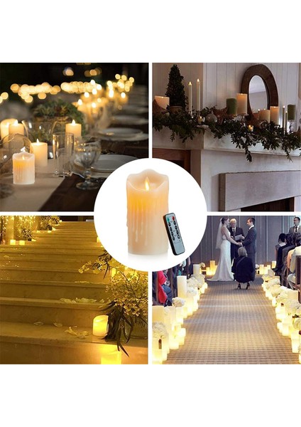LED Titrek Alevsiz Mumlar, Şarj Edilebilir Mum, Uzaktan Kumandalı Gerçek Mumlar, Sallanan Lamba Gözyaşları (Yurt Dışından) fırsatları