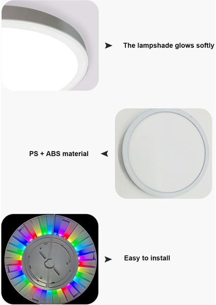 12 Inç 28W Rgb+3cct LED Tavan Işık 85V-265V 3000K/4000K/6500K Üç Tonlu Işık Yatak Odası Çalışma Balkon Tavan Işık (Yurt Dışından) fırsatları
