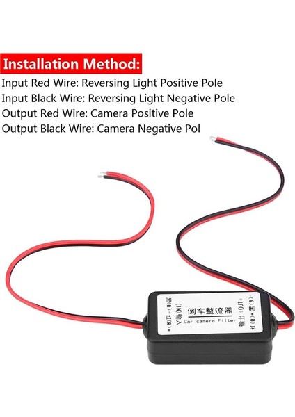 12 V Araç Dikiz Kamera Doğrultucu Röle Kapasitör Filtre Konektörü Dikiz Lens Anti-Parazit Balast (Yurt Dışından) fiyatları