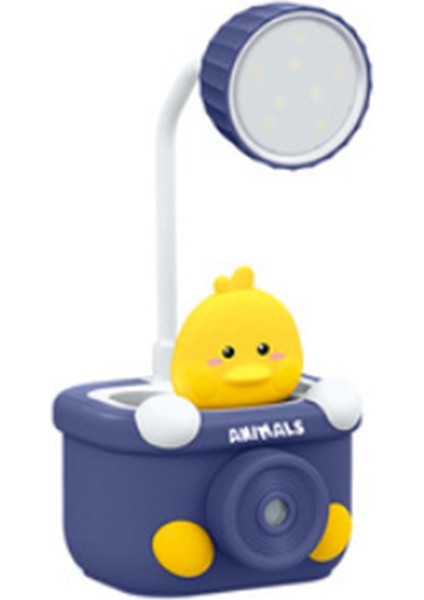 Yeni Mini Sevimli Ördek Masa Lambası LED Şarj Öğrenci Göz Koruması Öğrenme Özel Yaratıcı Küçük Masa Lambası Mavi (Yurt Dışından)