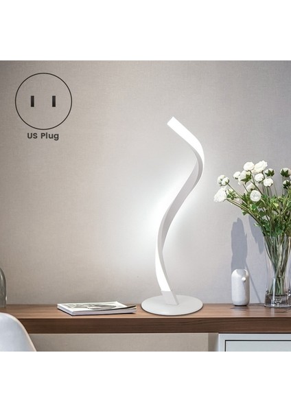 LED Kişilik Spiral Aydınlatma Lambası Basit Okuma Masa Lambası Tak ve Çalıştır Başucu Lambası Yatak Odası Restoran Abd Plug Için (Yurt Dışından) fiyatları