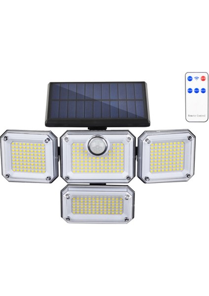 Güneş Enerjili Işıklar Dış Mekan Hareket Sensörü 333 LED Projektör Işıkları, Dışarıda Güneş Enerjili Güvenlik Işıkları, 2 Uzaktan Kumandalı (Yurt Dışından) modelleri
