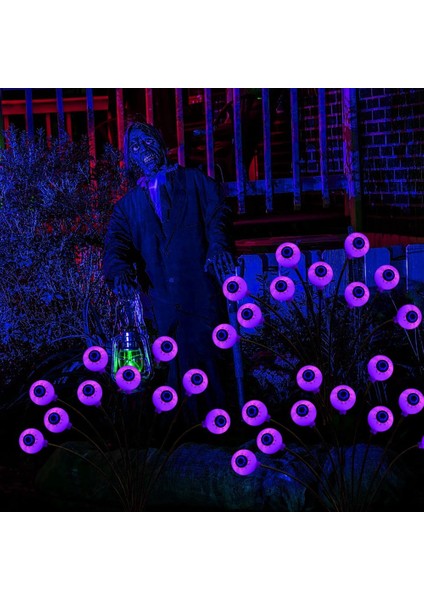 2 Paket 20LED Güneş Cadılar Bayramı Yol Işığı Rüzgarla Sallanan, Bahçe Yard Veranda Için Su Geçirmez Güneş Cadılar Bayramı Kazık Işığı, B (Yurt Dışından) modelleri