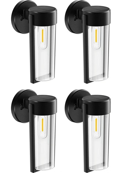 4 Adet LED Güneş Enerjili Duvar Montajlı Işık Açık Hava Güneş Enerjili Otomatik Açma/kapama Su Geçirmez Bahçe Dekorasyon Direk Veranda Işıkları (Yurt Dışından)