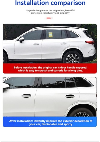 4 Adet/takım Dış Kapı Kolu Kapağı Trim Sticker Mercedes-Benz C/cle Sınıfı W206 2022-2024 X254 2023-2024 Kapı Çekmecesi (Yurt Dışından)