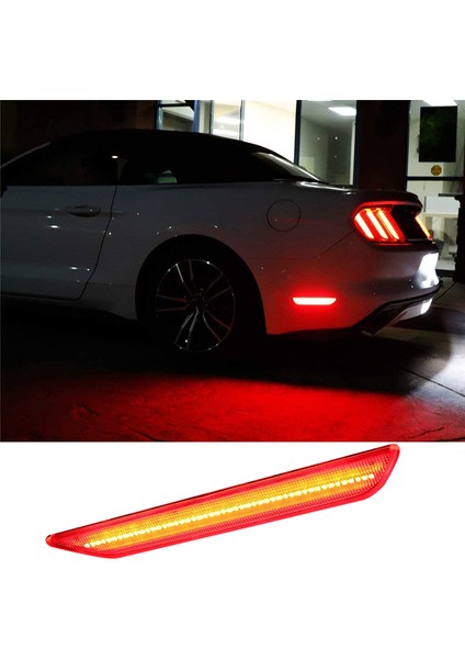 1 Çift Şeffaf Lens Kırmızı LED Arka Yan Işaret Lambası Ford-Mustang 2015-2022 Arka Çamurluk Tampon Dönüş Sinyal Lambalarını Değiştirin (Yurt Dışından) fırsatları