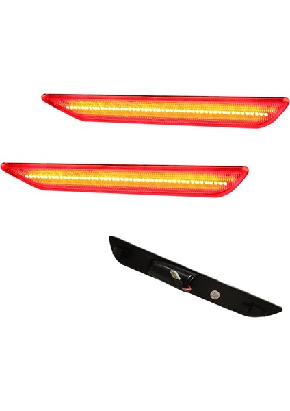 1 Çift Şeffaf Lens Kırmızı LED Arka Yan Işaret Lambası Ford-Mustang 2015-2022 Arka Çamurluk Tampon Dönüş Sinyal Lambalarını Değiştirin (Yurt Dışından) indirimleri