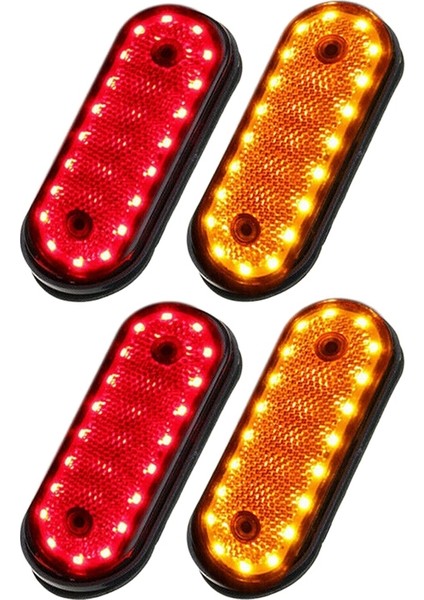 2 Kırmızı 2 Kehribar Işaretleme Işık Yan Işaretleyici 20LED 24V Trusk Lambası Kamyonet Yan Işaret Işıkları Kamyon Için (Yurt Dışından)