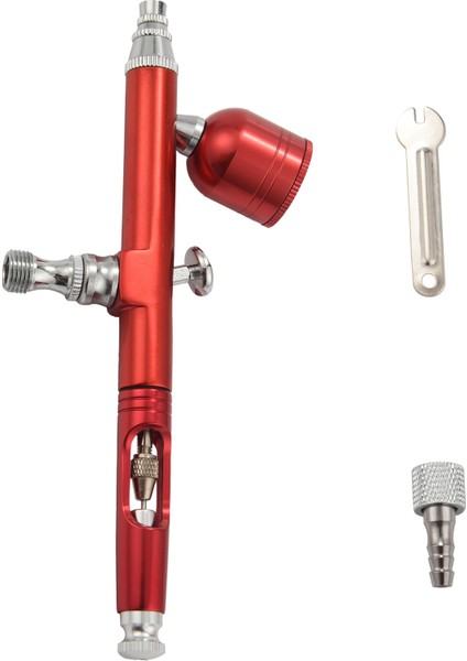 Airbrush Aracı Çift Eylem Yerçekimi Besleme 0.3mm Meme Sprey Airbrush Tırnak Sanat Boyası Dövme Aracı Anahtarı ile Saman Kırmızı (Yurt Dışından) indirimleri