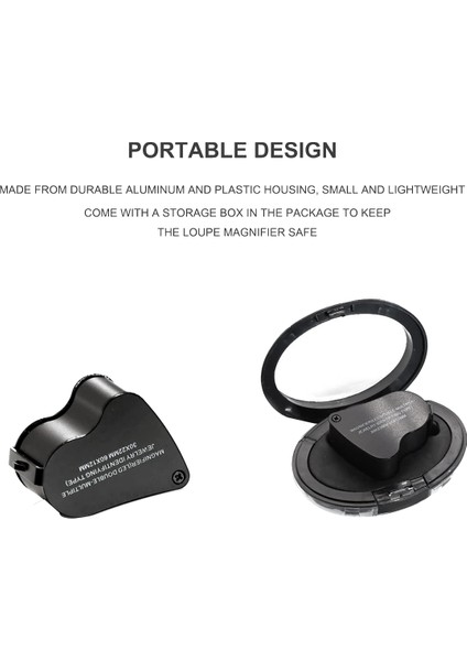 30X 60X Işıklı Kuyumcular Büyüteç Büyüteç, Katlanabilir Takı Büyüteç, Taşlar Için Parlak LED Aydınlatmalı Büyüteç (Yurt Dışından) fiyatları