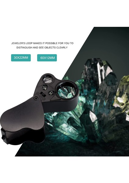 30X 60X Işıklı Kuyumcular Büyüteç Büyüteç, Katlanabilir Takı Büyüteç, Taşlar Için Parlak LED Aydınlatmalı Büyüteç (Yurt Dışından) fırsatları