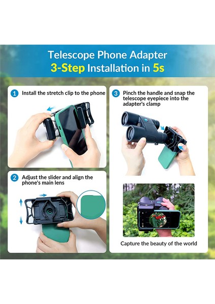 Apexel Teleskop Telefon Adaptörü, Teleskop, Monoküler, Binoküler, Mikroskop Için Evrensel Akıllı Telefon Teleskop Adaptörü (Yurt Dışından) modelleri