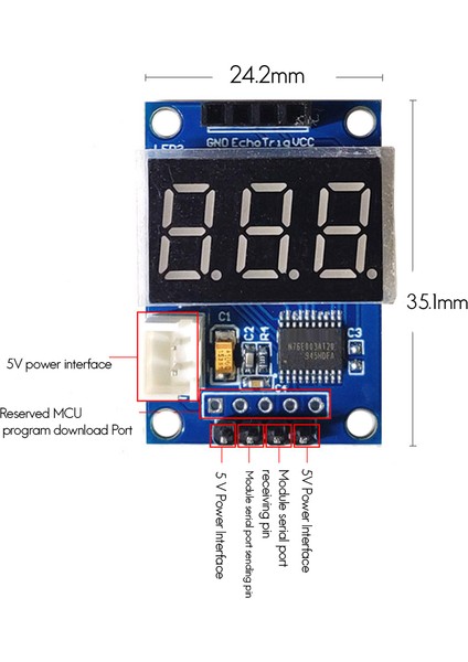 HC-SR04 Ultrasonik Değişen Modül Test Kartı Seri Çıkış Dijital Tüp Ekran Uzaklık Ölçer (Yurt Dışından) fiyatları