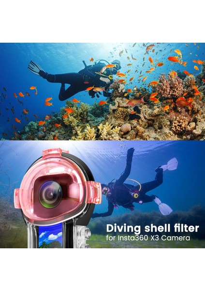 INSTA360 X3 Su Geçirmez Kılıf Için Dalış Filtresi, Kırmızı+Pembe+Mor Filtreler Sualtı Video Fotoğrafçılığı Için Renkleri Geliştirir (Yurt Dışından) modelleri