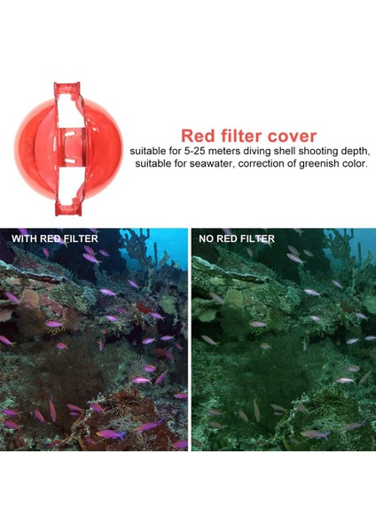 INSTA360 X3 Dalış Kılıfı Için Dalış Filtresi, Tüplü Dalışta, Şnorkelli Yüzmede ve Sualtı Fotoğraf ve Videolarında Renk Düzeltme, Kırmızı (Yurt Dışından) fırsatları