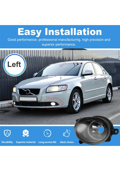 Araba Sis Lambası Ön Tampon Sis Lambası Işık Muhafazası (Ampuller Olmadan) 30764930 Volvo S40 V50 2008-2012 Sol (Yurt Dışından) fırsatları