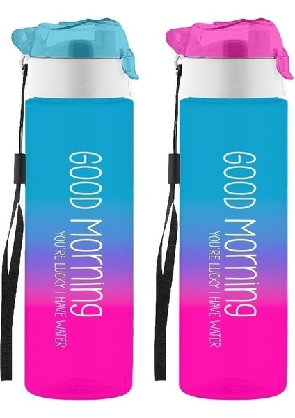 Renkli 500 ml pipetli spor su şişesi, Tritan plastik, mavi-mor renk seçenekleri