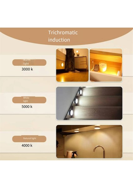 LED Uzaktan Kumandalı Üç Renkli Dolap Işığı, Hareket Sensörlü Şarj Edilebilir Işık, Tezgah Altı Işık (6'lı Paket) (Yurt Dışından) fırsatları