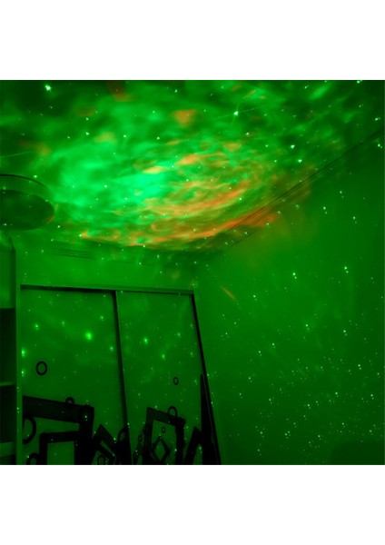 LED Parti Işığı Yıldızlı Okyanus-Dalga Projektör Gece Işığı Ses Kontrolü Atmosfer Renkli Işık Yıldızlarla Dolu Gece Işığı (Yurt Dışından)