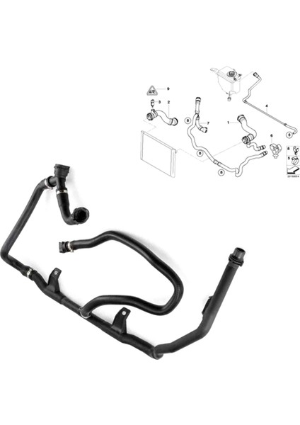 Su Tankı Radyatör Hortumu Soğutma Su Borusu 17127548221 Bmw 1 Serisi E88 3 Serisi E90 E93 E92 E91 X1 E84 (Yurt Dışından) fırsatları