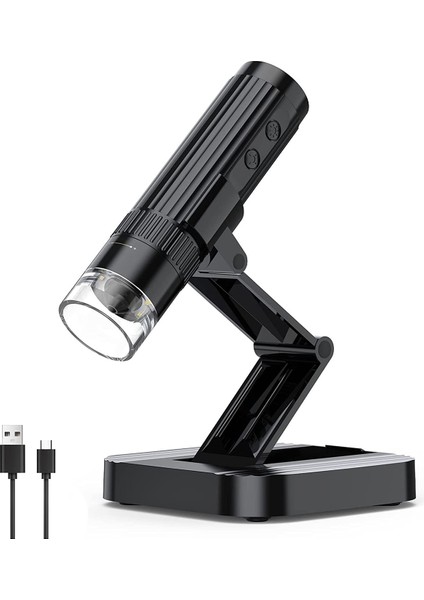Kablosuz Dijital Mikroskop 50X-1000X Büyütme Wifi USB Elde Taşınabilir Mini Mikroskop Kamera Madeni Para Büyüteci (Yurt Dışından)