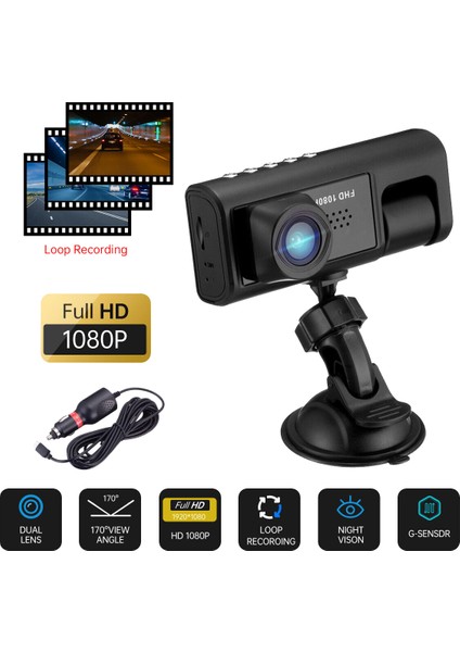 Araba Dvr Hd 1080P 3-Lens Araç Içi Araç Kamerasıüç Yönlü Kamera Dvr'ler Kaydedici Video Kayıt Cihazı Araç Kamerası Kamera (Yurt Dışından) fırsatları
