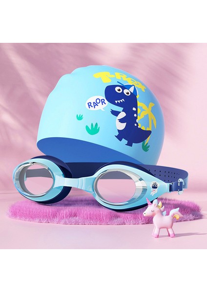 Çocuk Yüzme Gözlüğü Yüzme Şapkası Su Geçirmez Buğu Önleyici Yüzme Gözlükleri Yüzme Dalış Ekipmanları (Yurt Dışından)