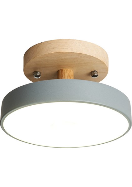 Tavan Aydınlatmaları Modern LED Iskandinav Ahşap Aydınlatma Armatürü Iç Mekan Aydınlatması Mutfak Oturma Odası Yatak Odası Banyo -Gri (Yurt Dışından)