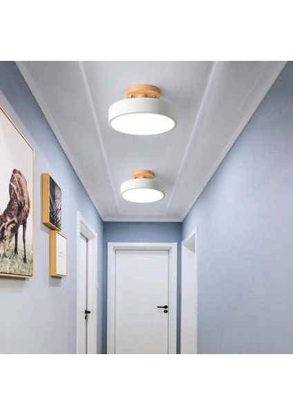 Tavan Aydınlatmaları Modern LED Iskandinav Ahşap Aydınlatma Armatürü Iç Mekan Aydınlatması Mutfak Oturma Odası Yatak Odası Banyo -Gri (Yurt Dışından) indirimleri