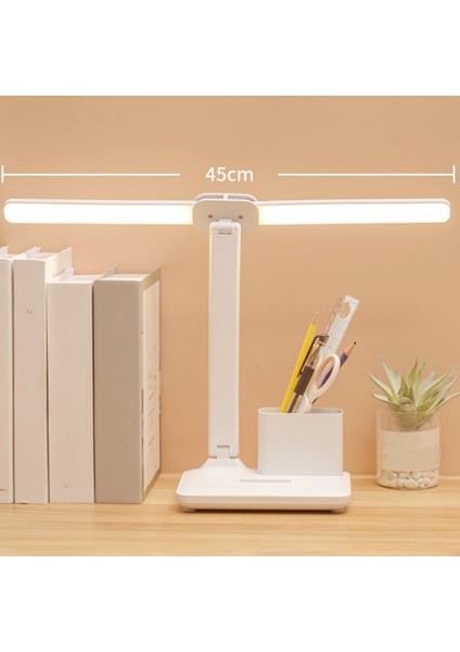 Çift Başlı LED Masa Lambası 3 Seviye Dokunmatik Kısılabilir Katlanır Göz Korumalı Masa Lambası 3600 Mah USB Şarj (Yurt Dışından) fiyatları