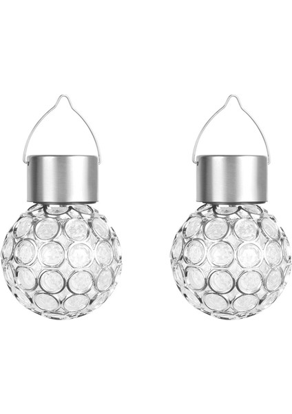 2 Adet Açık Hava Dekor LED Güneş Işıkları Açık Hava Dekor Cam Avizeler: Bahçe Için Su Geçirmez Fenerler Güneş Enerjili (Yurt Dışından)