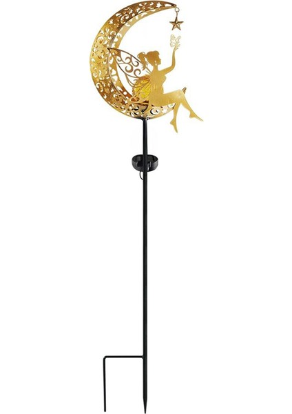 Güneş Enerjili Bahçe Lambası Heykelleri Açık Hava Dekoru, Peri Ay Heykelcik Işık Kazığı, Veranda, Çim, Bahçe Için Eve Taşınma Süsü (Yurt Dışından)