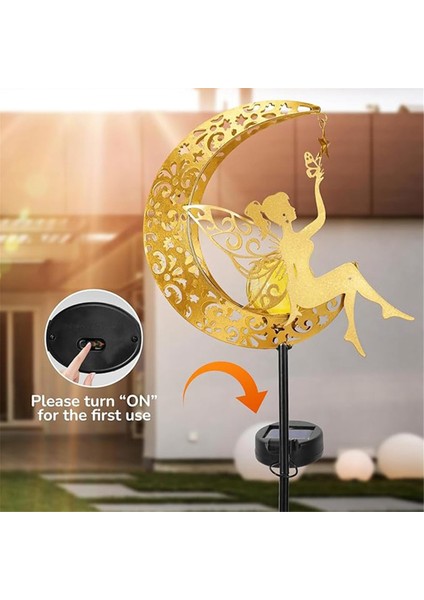 Güneş Enerjili Bahçe Lambası Heykelleri Açık Hava Dekoru, Peri Ay Heykelcik Işık Kazığı, Veranda, Çim, Bahçe Için Eve Taşınma Süsü (Yurt Dışından) indirimleri