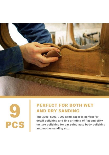 9 Adet 3000 5000 7000 Yüksek Kumlu Islak ve Kuru Zımpara Kağıdı Çeşitleri Alçıpan Zımpara Kağıdı 9 x 3.6 Inç Araba Boyası Oto Vücut Otomotiv Parlatma (Yurt Dışından) indirimleri