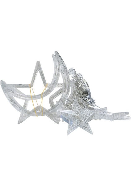 3.5m Dekoratif Yıldızlı Ip Perde Ramazan Işıkları Aylar ve Yıldızlar LED Gece Lambası Ramazan Ev Dekorasyon Partisi Için (Yurt Dışından)