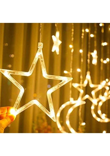 3.5m Dekoratif Yıldızlı Ip Perde Ramazan Işıkları Aylar ve Yıldızlar LED Gece Lambası Ramazan Ev Dekorasyon Partisi Için (Yurt Dışından) fiyatları