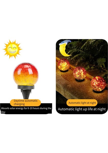 Adet Güneş Enerjili Küre Işıkları Açık Bahçe Dekoru Çatlak Cam Güneş Enerjili Işıklar Avlu Dekoratif Yol Avlu Çim (Yurt Dışından) indirimleri