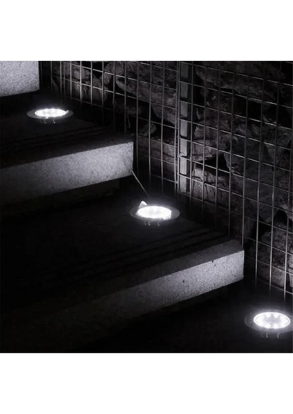 4 Adet Zemin Işıkları Geliştirilmiş Güneş Enerjili Zemin Işıkları, Bahçe Için 8 LED Güçlendirilmiş Su Geçirmez Disk Işıkları (Yurt Dışından) fiyatları