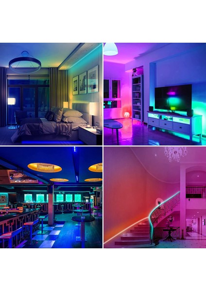LED Şerit 4 Rulo Dıy Modu ve Müzik Senkronizasyonu 5050 Bluetooth Rgb LED Peri Işıkları (Yurt Dışından)