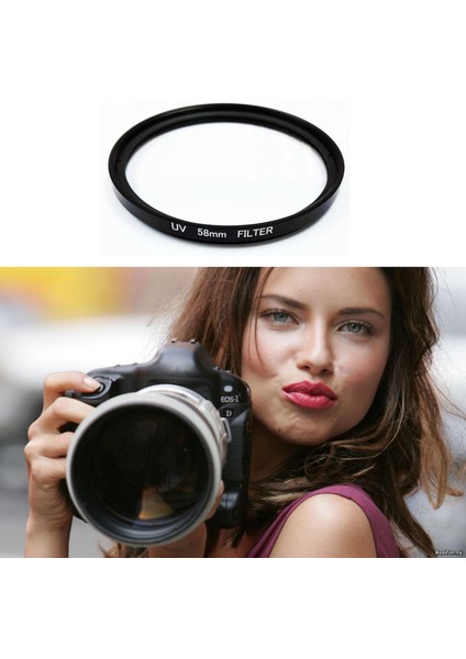 Uv Filtre 58MM Lens Koruması Kamera Filtresi Eos 500D 1000D, Siyah (Yurt Dışından) fiyatları