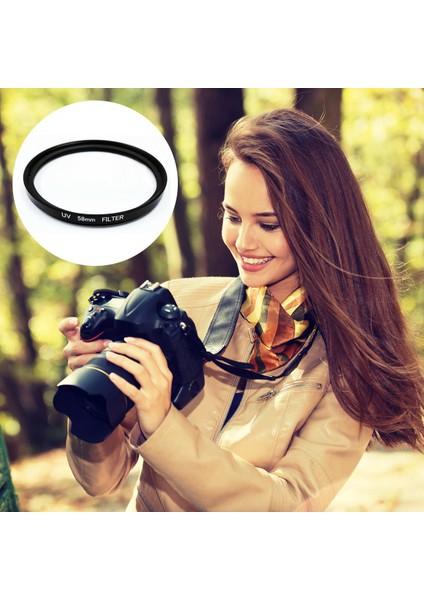 Uv Filtre 58MM Lens Koruması Kamera Filtresi Eos 500D 1000D, Siyah (Yurt Dışından) fırsatları