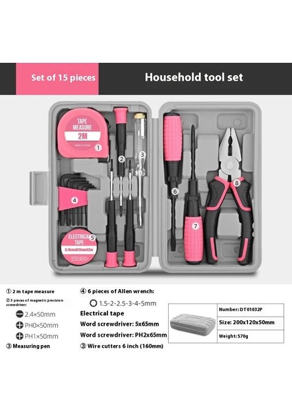 Çok Fonksiyonlu Ev Alet Kutusu Donanım Alet Kitabı Tornavida Şerit Metre Anahtar Manuel Bakım Aletleri (Yurt Dışından)