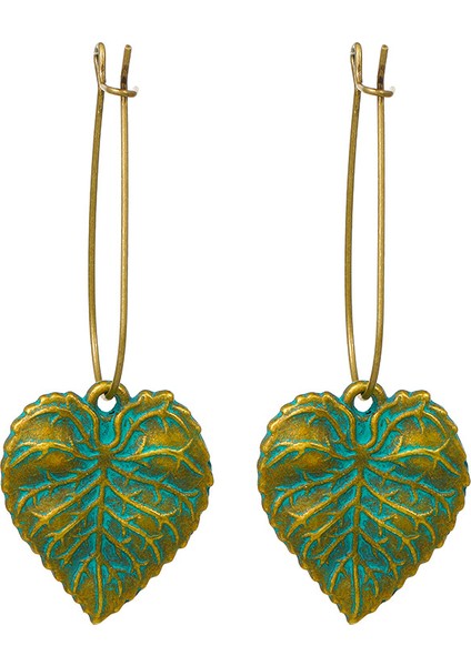 Etnik Tarz Oyma Küpeler Kadın Antik Bronz Içi Boş Çiçekler ve Yapraklar Küpeler Bohem Yeşillik Küpeler (Yurt Dışından)