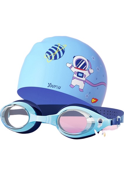 Çocuk Yüzme Gözlüğü Yüzme Şapkası Su Geçirmez Buğu Önleyici Yüzme Gözlükleri Yüzme Dalış Ekipmanları (Yurt Dışından)