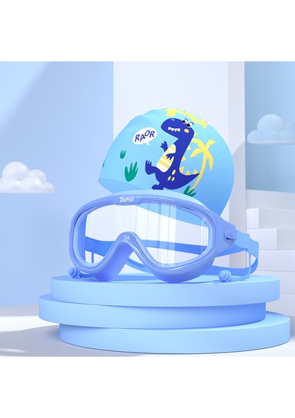 Çocuk Yüzme Gözlüğü Su Geçirmez Anti-Sis Yüksek Çözünürlüklü Büyük Çerçeve Yüzme Gözlükleri Erkek Kız Moda Yüzme Kap Seti Ekipmanları (Yurt Dışından)