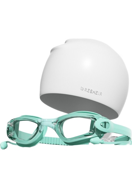 Hd Buğu Önleyici Su Geçirmez Yüzme Gözlüğü Yüzme Şapkası Seti (Yurt Dışından)