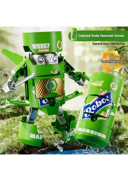 Çocuk Dönüşüm Oyuncakları Meşrubat Samuray Kutu Kola Içecek Şişeleme Robotu Erkek Puzzle (Yurt Dışından)